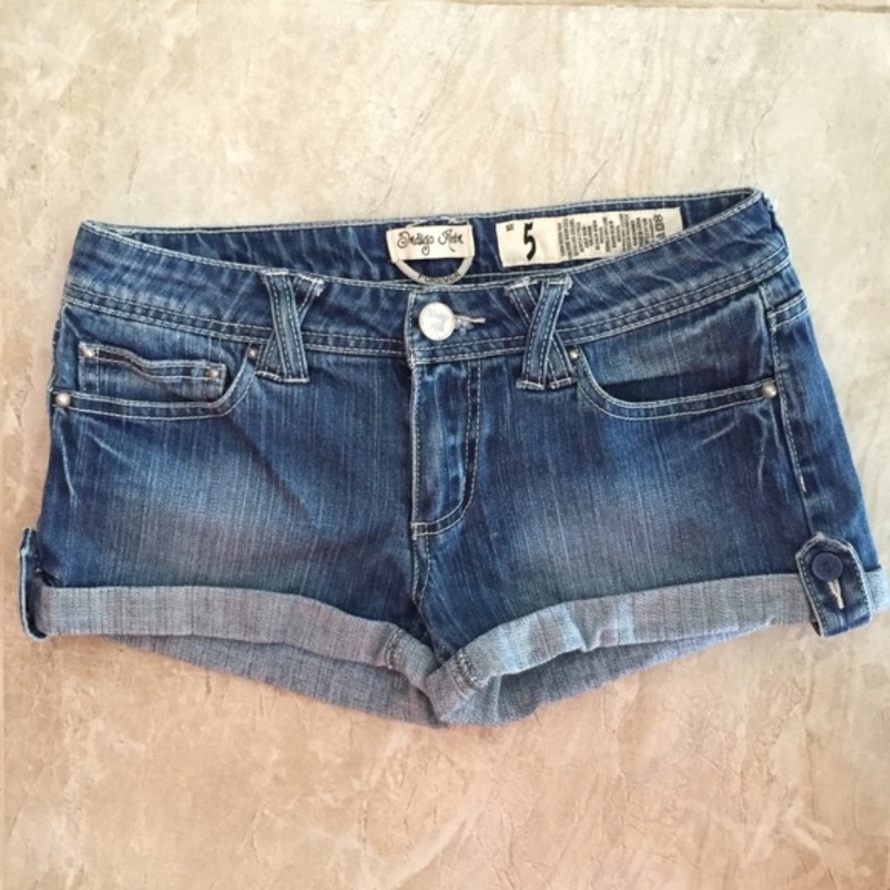 Cuffed Denim Shorts